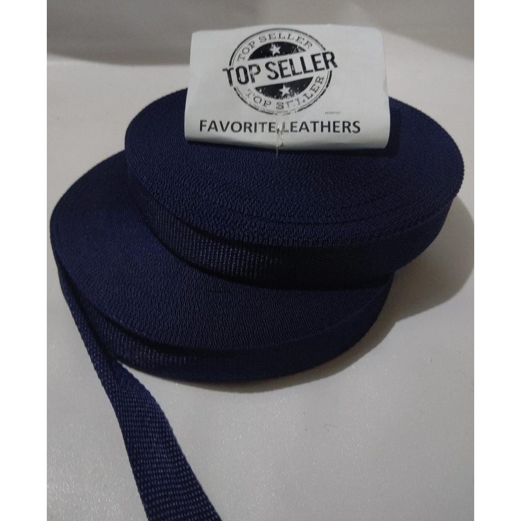 Nylon Webbing KK25 UKURAN 2,5CM /25MM / UKURAN 24METER / HARGA PER ROLL WARNA NAVY / BIRU DONGKER