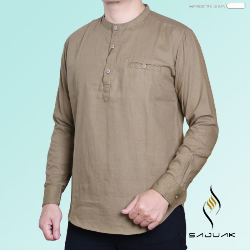 BAJU KEMEJA KOKO KEMKO PRIA LENGAN PANJANG WARNA TERBARU TWILL COTTON ORIGINAL SAJUAK TP1