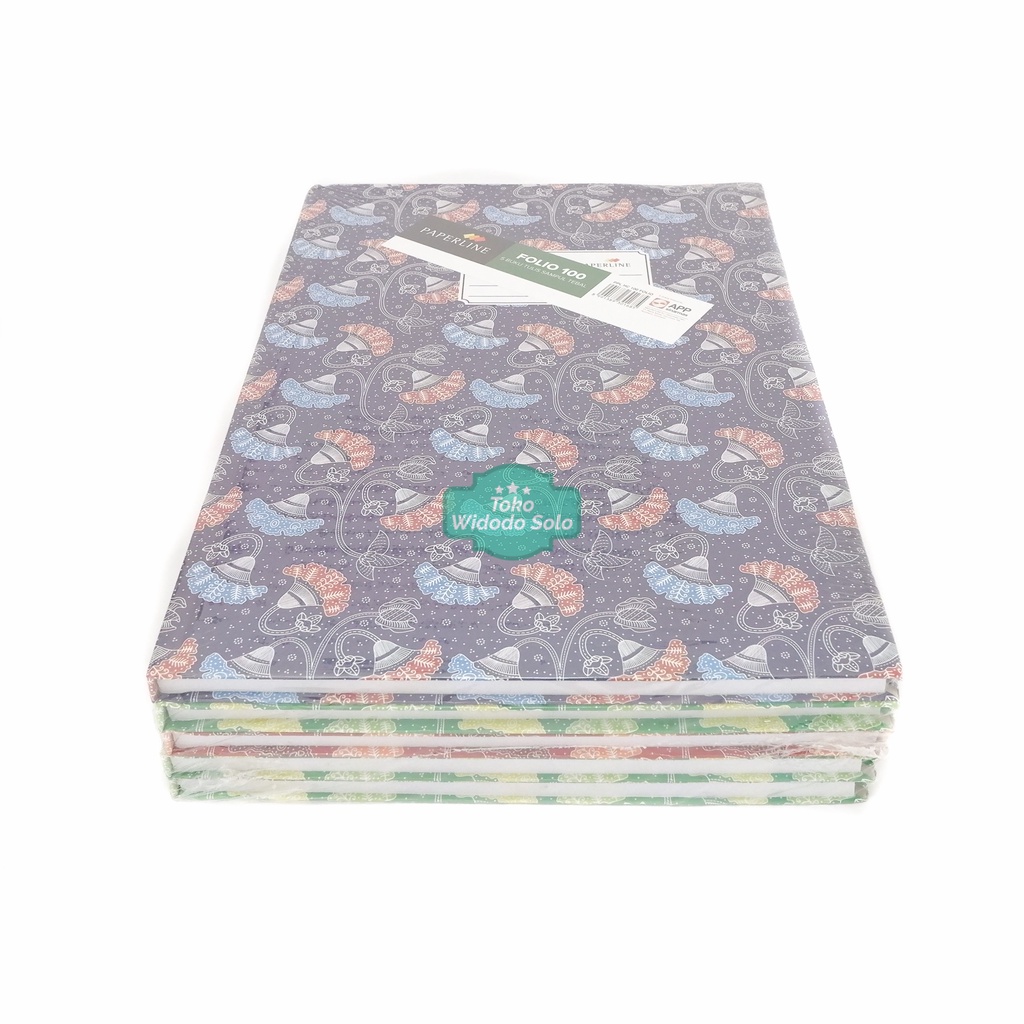 

Buku Tulis Hard Cover Folio 100 Paperline 100 F4 21x31cm 100 Lembar - 1 Pack Isi 5 Buku