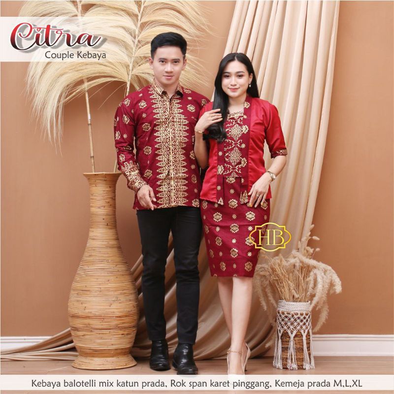 Couple batik RNB motif songket baju natal baju kutubaru