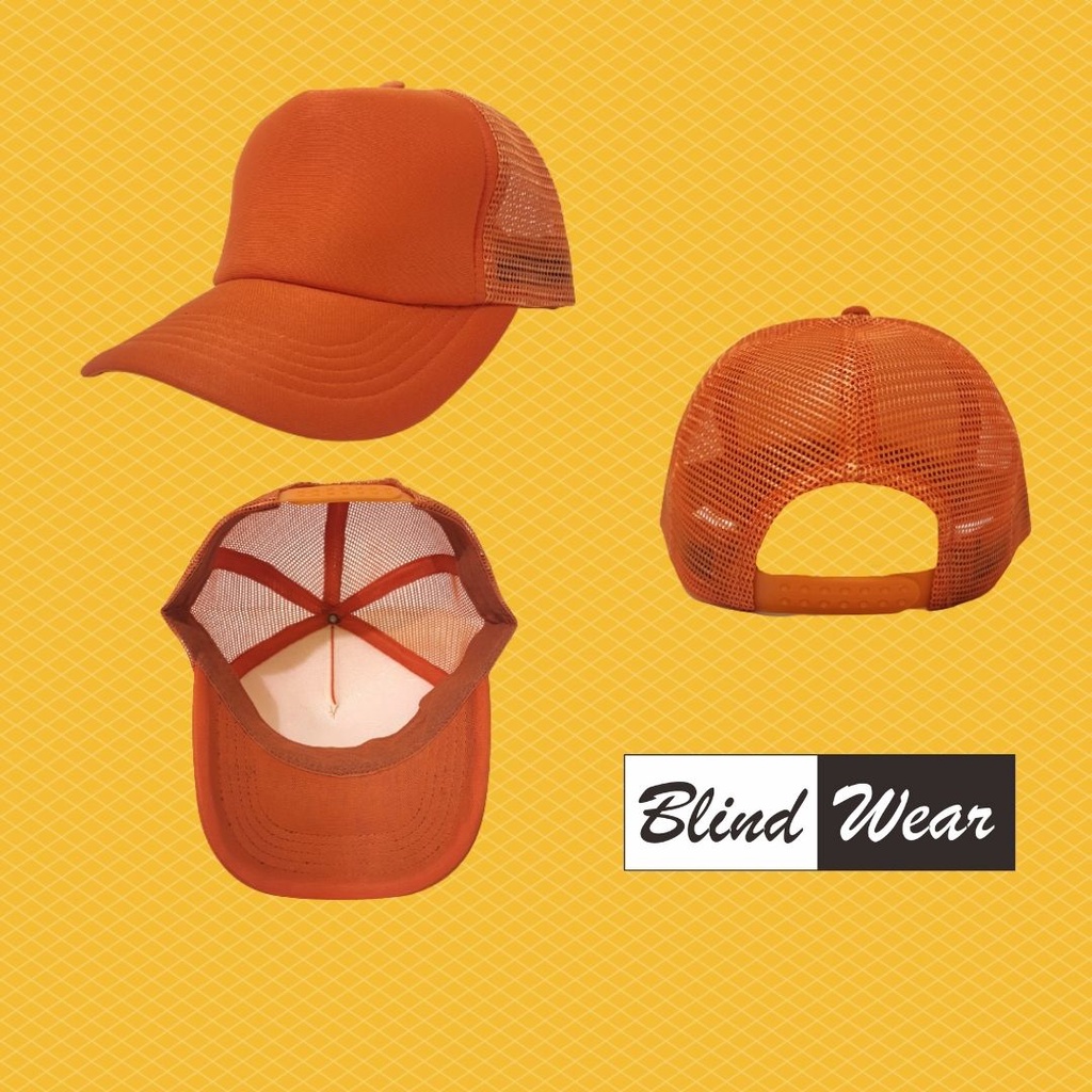 Topi Jaring Trucker Polos Pria Wanita