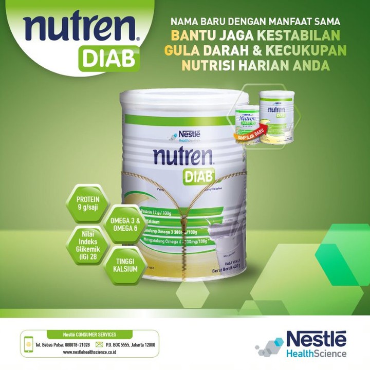 Nutren Diabetes 400 gr Susu dengan Serat padat Gizi