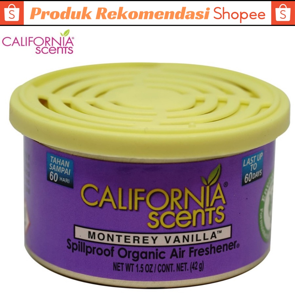 Pengharum Pewangi Dashboard Mobil Mewah Wangi Tahan Lama California Scents Cans Aroma Golden State New Car Apple Laguna
