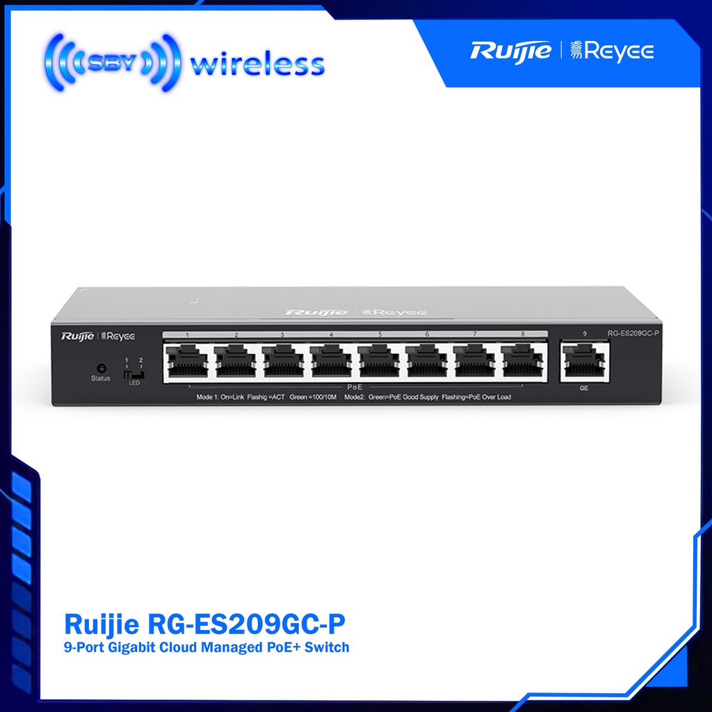 Ruijie RG-ES209GC-P 9-Port Gigabit Cloud Managed PoE+ Switch