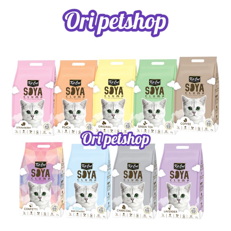 pasir kucing kit cat soya clump 7 litter - pasir wangi natural kit cat soya