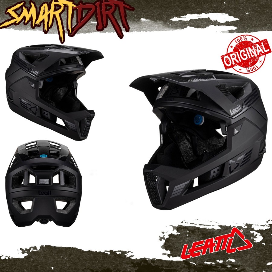 HELM SEPEDA LEATT 4.0 STEALTH HELM MTB DOWNHILL CHIN BAR ENDURO LEATT