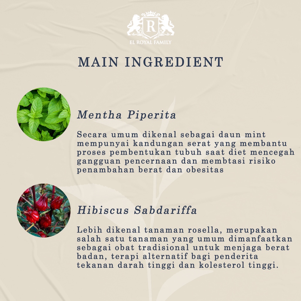 Teh Pelangsing Penurun Berat Badan Diet Detox Bpom Herbal Ampuh El Royal Premium Herbal Tea