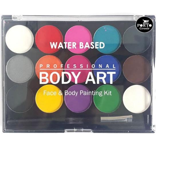 

Professional Body Art Face And Painting Kit 15 Color Set + 1 Brush