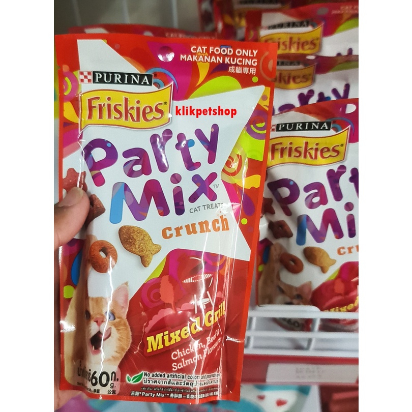 Snack Kucing Friskies Party Mix 60 gram Mixed Grill