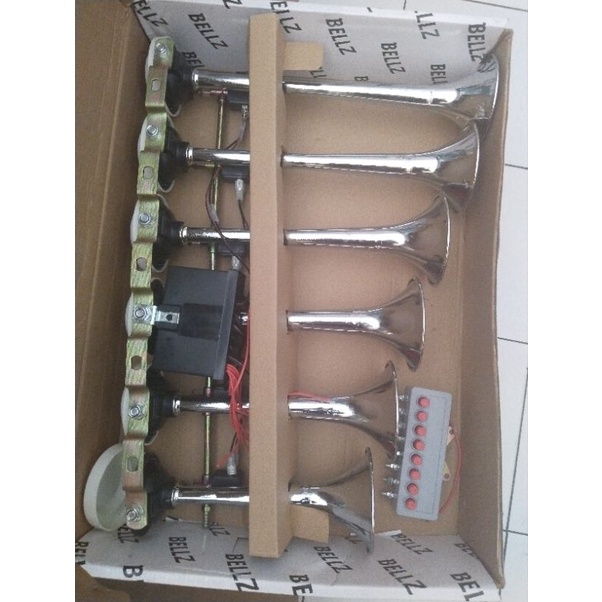 KLAKSON TELOLET CORONG 6 TOMBOL 8 UNTUK TRUCK BUS DLL 24V