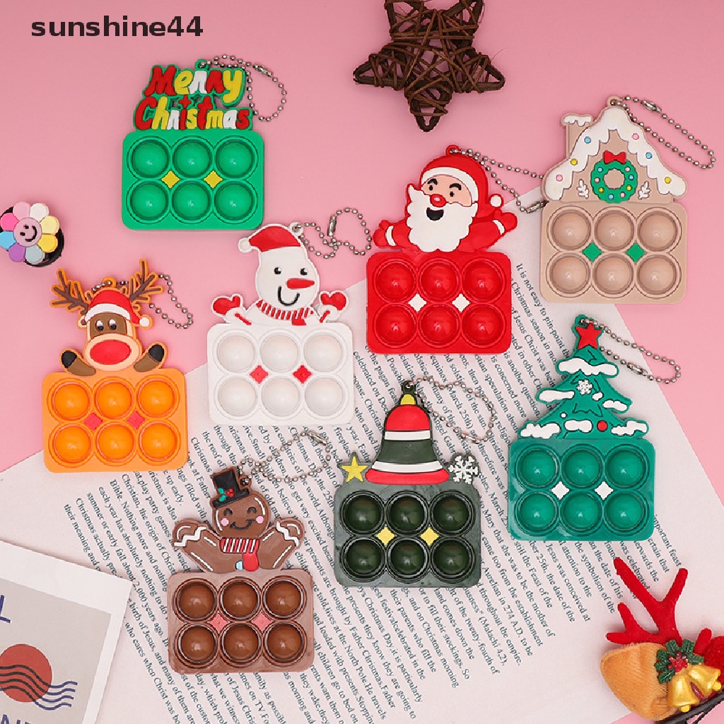 Sunshine 1pc Gantungan Kunci Boneka Santa Claus / Snowman / Rusa / Snowman / Rusa / Beruang / Beruang / Beruang Natal