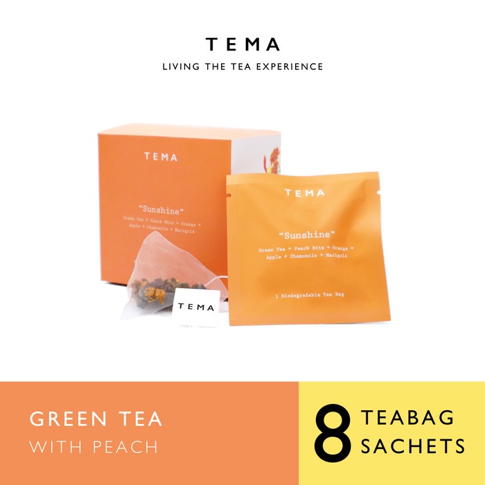 

TEMA TEA BAGS - SUNSHINE / PEACH GREEN TEA