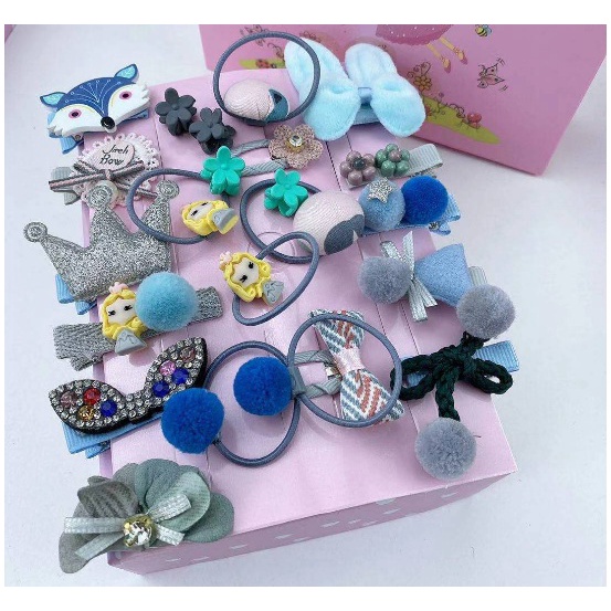 SET JEPIT IKAT RAMBUT ANAK ISI 24 PCS / PACK IMPORT LUCU MURAH / HAIR ACCESSORIES ANAK PEREMPUAN KOREA KARAKTER