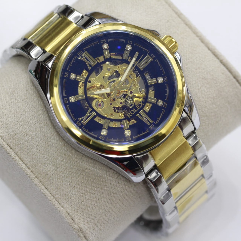 JAM TANGAN ROLEX SKELETON AUTOMATIC/JAM TANGAN RANTAI STAINLES STEEL/