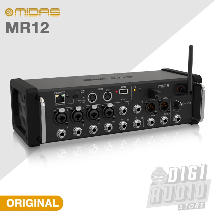 Digital Audio Mixer Midas Mr12 -12 Input - Wifi &amp; Usb Stereo Recording #Original