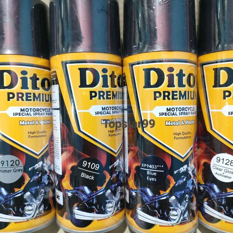 Pilok Cat Diton Premium Paket Lengkap 4 Kaleng Blue Eyes Xirallic Xiralic 9403 Primer Grey 9120 Black 9109 Clear Gloss 9128 400cc Pilox Paketan Cat Semprot Special Spray Paint