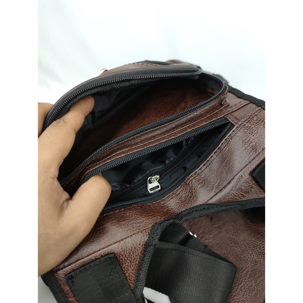 TAS SALEMPANG CHEST BAG CHEST RIG BAG TAS DADA KULIT PU LEATHER POLO AMSTAR IMPORT QUALITY TAS SELEMPANG DADA TAS ROMPI