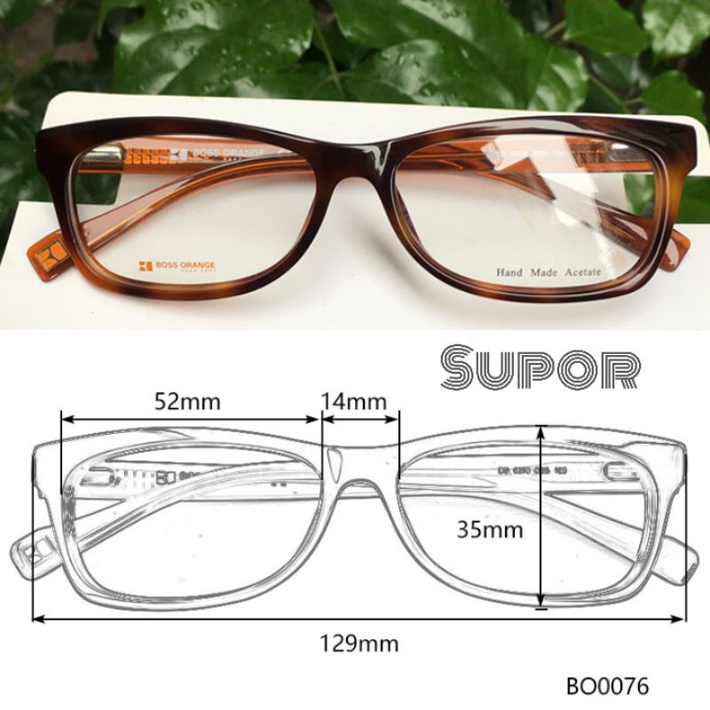 FF176 Frame kacamata minus Acetate orange boss original Pria Wanita