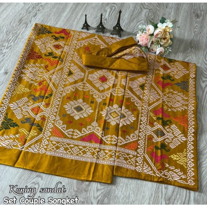 Set Couple Bordir/ Kamen Saput Udeng Bordir Bali/ Bagus Murah
