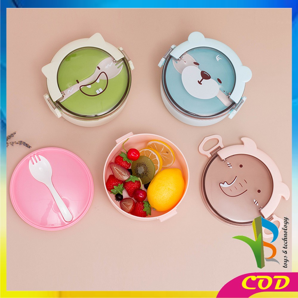 RB-C447 Tempat Makan Anak 3 Tingkat Karakter Kotak Bekal Anak Motif Lucu Rantang Susun Anak Lunch Box Set BPA FREE