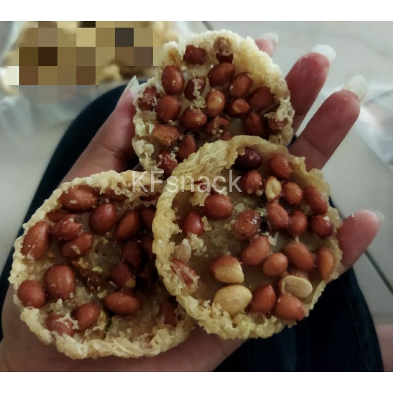 Jual Peyek Kacang Tanah Bulat Gr Rempeyek Kacang Bulat Full Kacang Peyek Kacang Enak Shopee