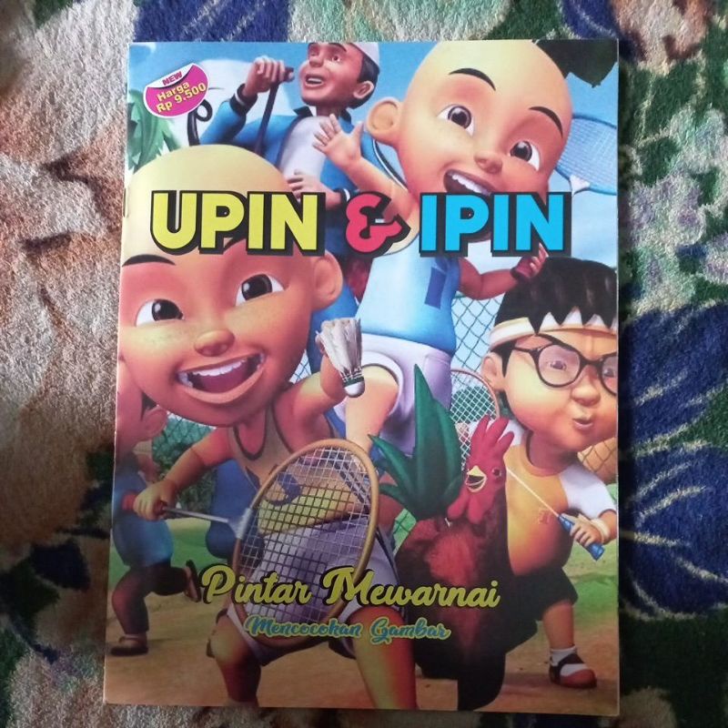 ORIGINAL BUKU UPIN & IPIN PINTAR MEWARNAI MENCOCOKKAN GAMBAR