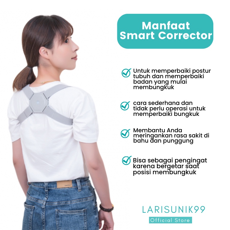 Penegak Punggung Pria Wanita Anak Korektor Postur Alat Terapi Punggung Bungkuk Posture Corrector Terapi Syaraf Kejepit Sensor Otomatis