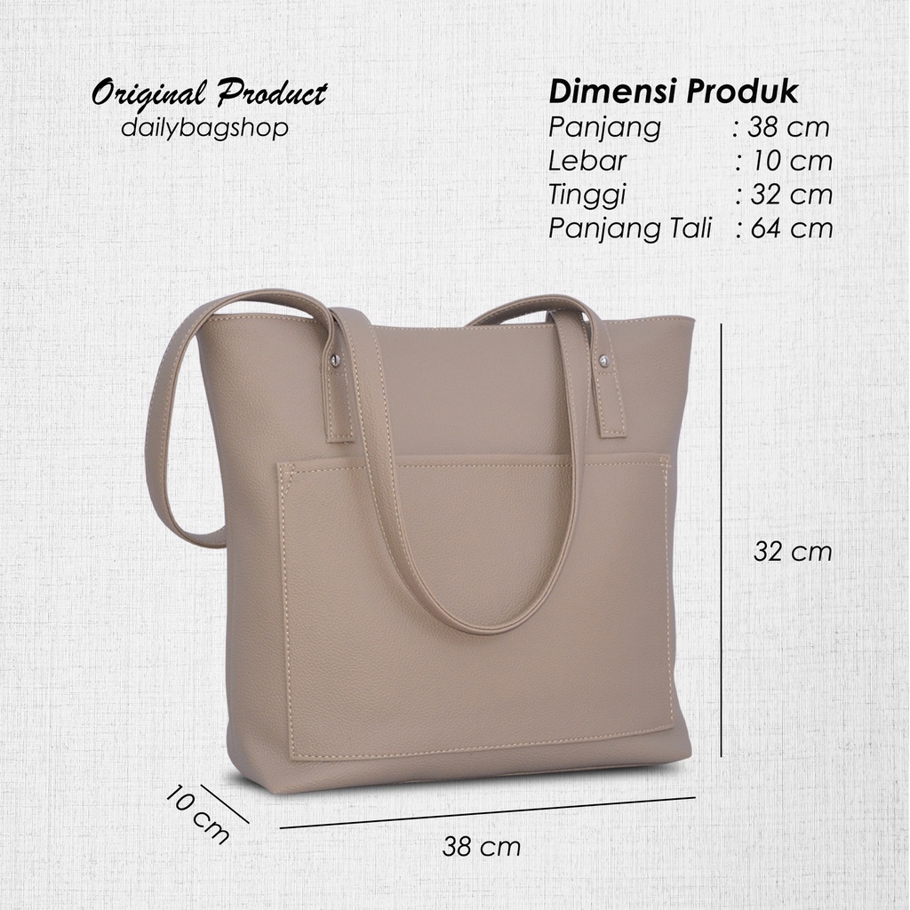 Tas Wanita Tote Bag Remaja Tas Fashion Gaya Daily Dora Tas Untuk Bekerja Kuliah Ke Kampus Kantor Les Simple Elegan Modis Bahan Kulit PU Premium