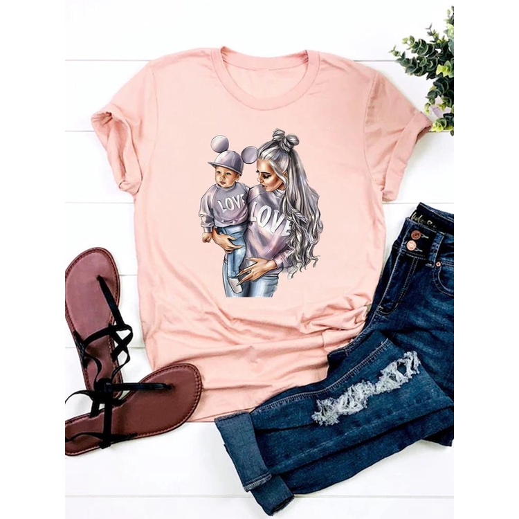 Baju Kaos Couple Ibu dan Anak Perempuan Laki Laki - Couple Keluarga Family 2
