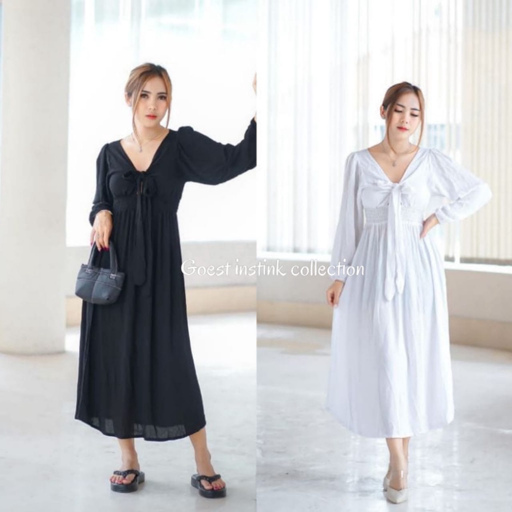 Big Size Dress ARMELA Long Dress Korea Style Dress Wanita Korea A Line Dress Size Jumbo