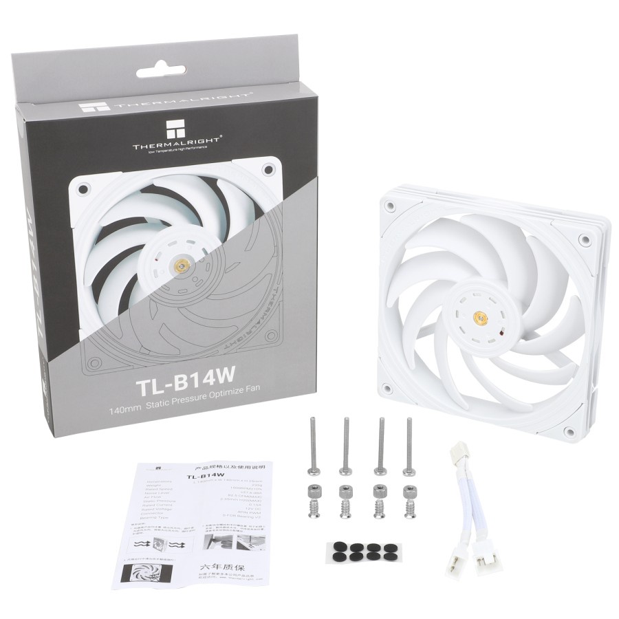 Fan THERMALRIGHT TL-B14W WHITE PWM | 140mm High Static Pressure Fan