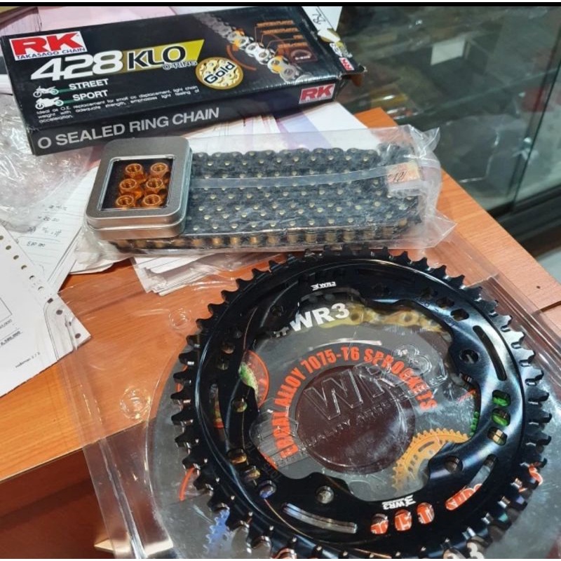 gir Gear Set Wr3 428 48 Mur Rantai RK 428 130 KLO Oring Black R15 V3 XSR