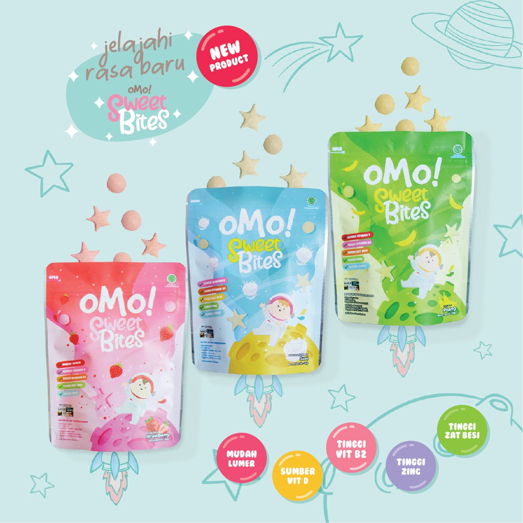 OMO MURAH SNACK CRUNCH IT / SWEET BITES / UNICORN ROLL SNACK SEHAT BAYI ANAK / HEALTHY SNACK OMO! CRUNCHIES A1B2C3