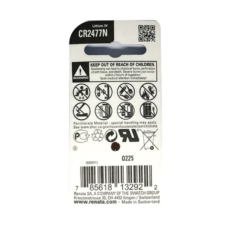 BATERAI RENATA CR2477N ORIGINAL LITHIUM BATTERY 3V BATRAI CR2477 BATRE CR 2477