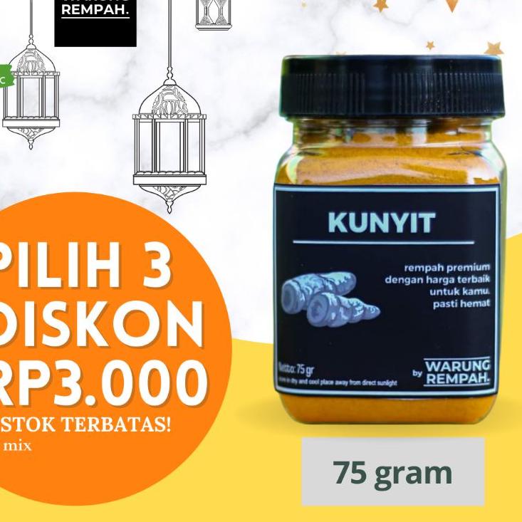 

TERMURAH Kunyit Kunir Bubuk Murni ↬