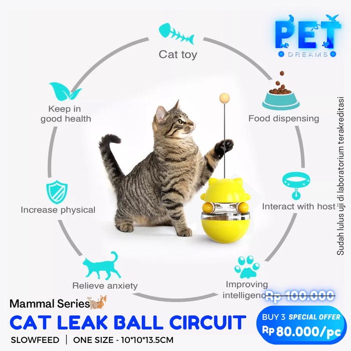 MAINAN KUCING BOLA BULU GERAK CAT KITTEN TEASER BALL STICK CIRCUIT TOY