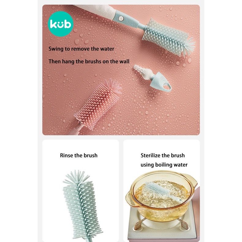 KUB - Easy Cleaning Bottle Brush - Multifunctional Baby Bottle Brush Set - Sponge Brush - Pembersih Botol Susu Bayi