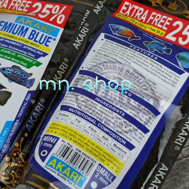 Pelet Ikan/Akari Premium Blue/Cichlid Tropical/Pakan Ikan/250gram