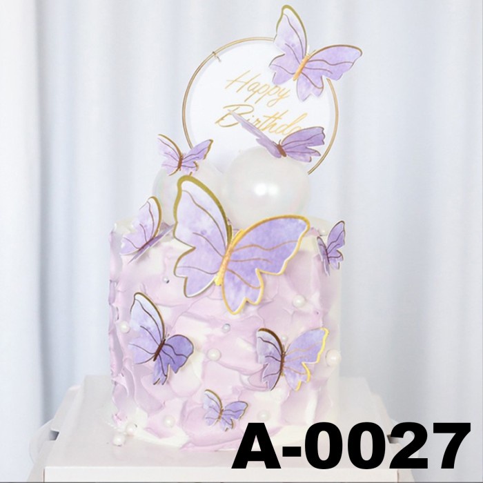 Topper Kupu Kupu UNGU, Hiasan kue Kupu2 PURPLE, Topper Butterfly