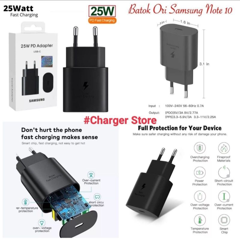 Adaptor Batok Charger 25W USB C Samsung Fast Charging ORIGINAL