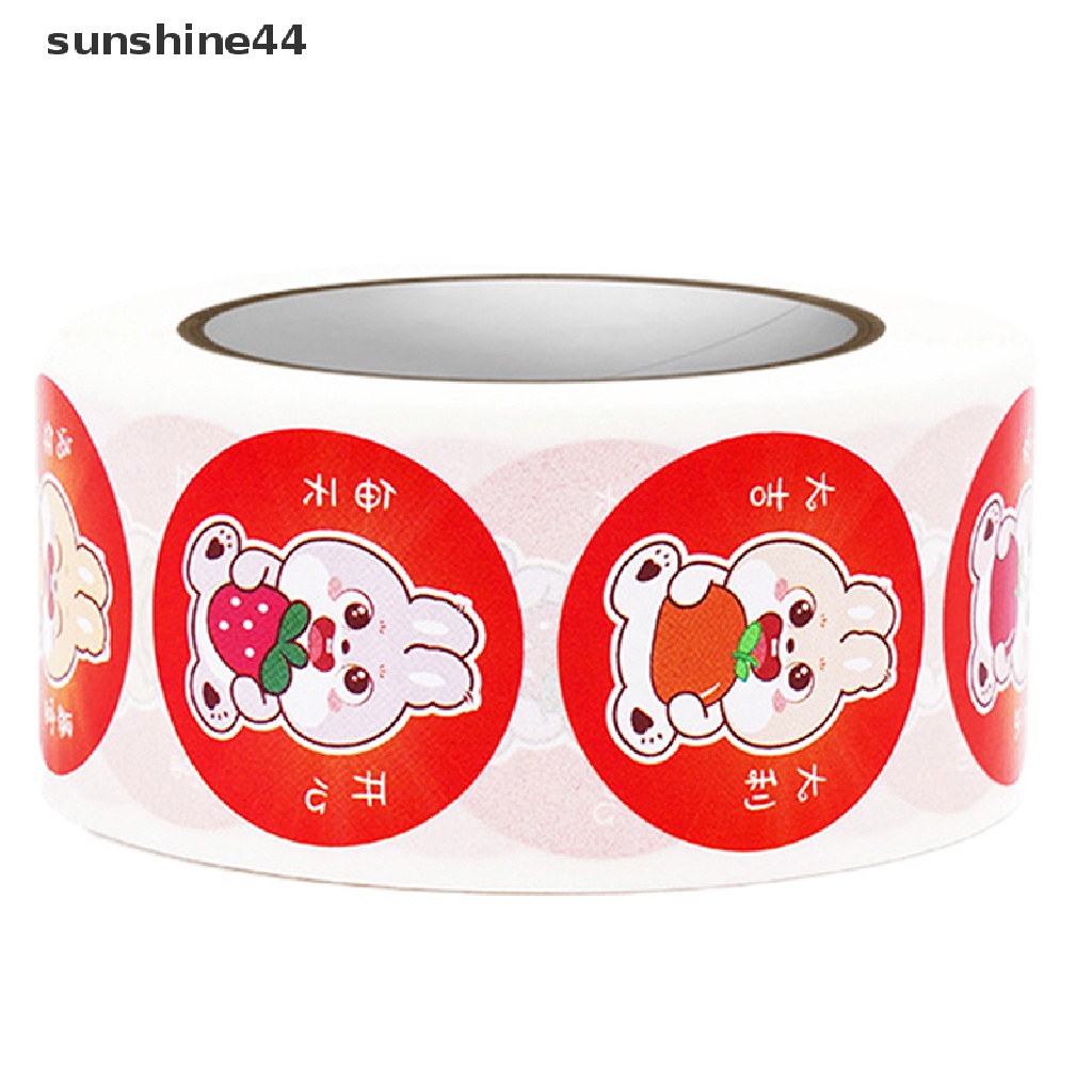 Sunshine 500pcs / roll Stiker Label Segel Amplop Motif Kelinci