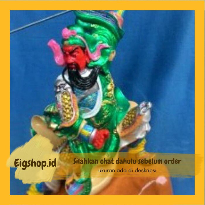 patung dewa kuan kong batu t45