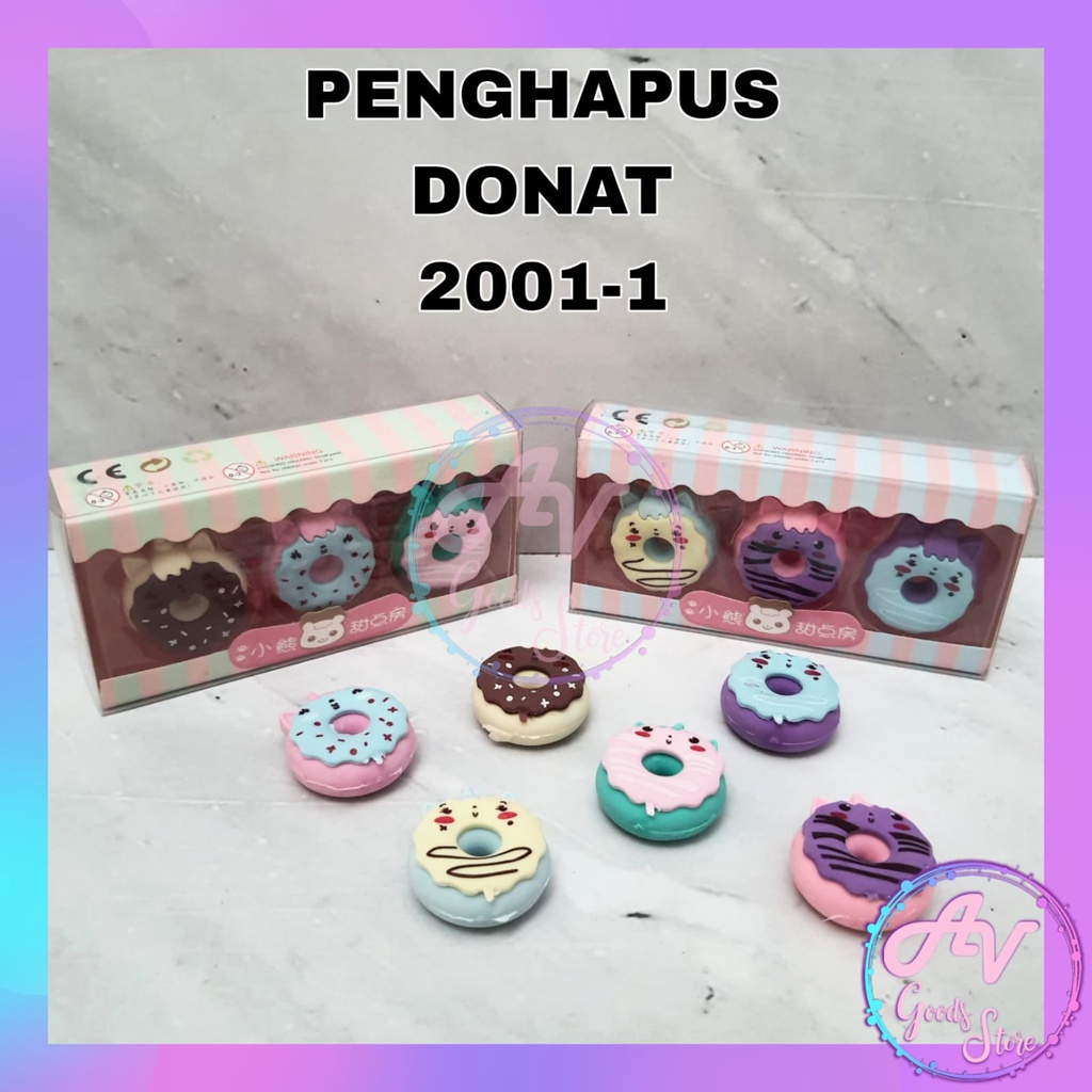 

Penghapus DONAT isi 3pcs 2001-1 / Penghapus Pensil Bentuk Donut Fancy Lucu / Setip