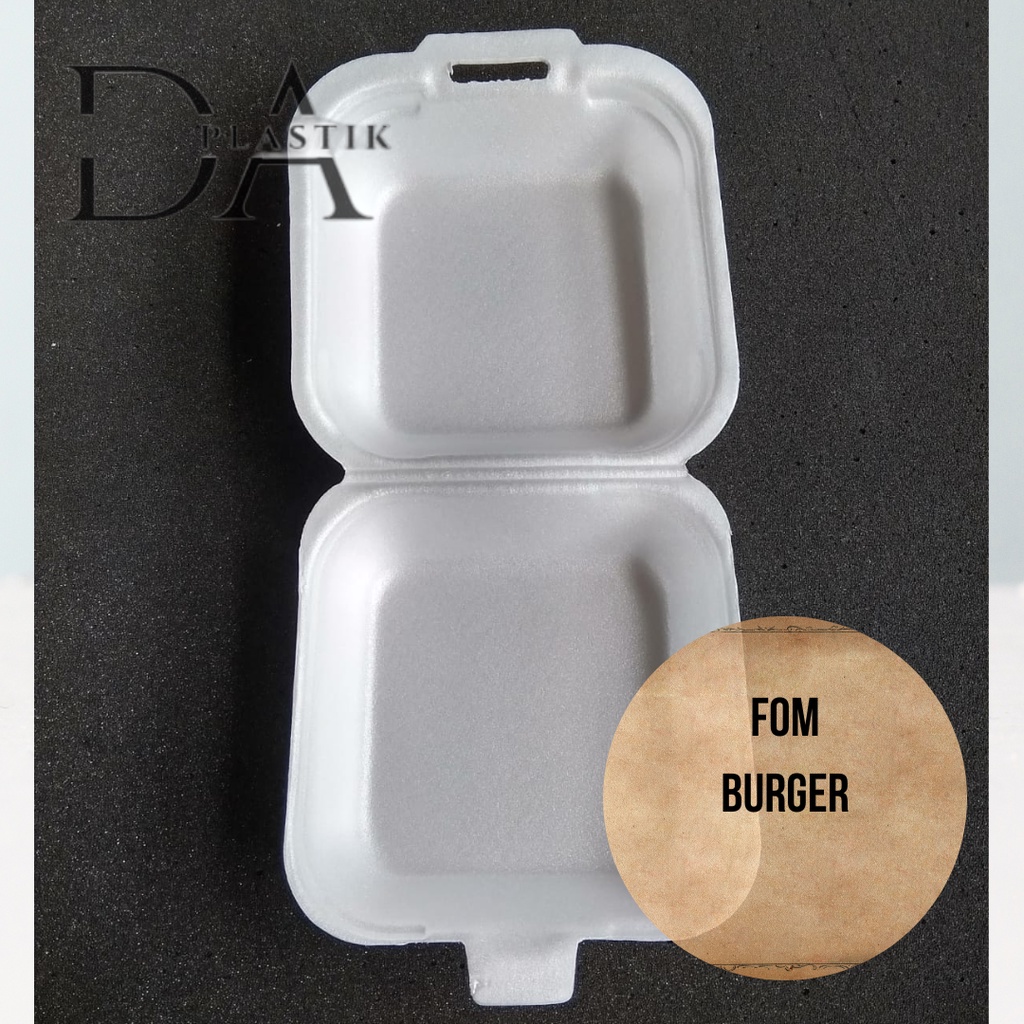 30Pcs TF Burger - sterofoam Kotak Gabus Gabus Nasi Kotak Makanan Kotak Dimsum