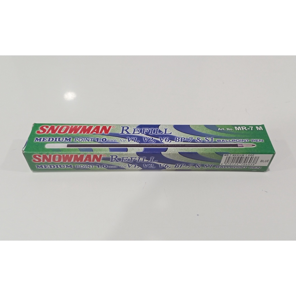 

Refil / isi pulpen SNOWMAN V1 V2 V6 BP-7 S1 Medium Point 1.0 mm Isi 12