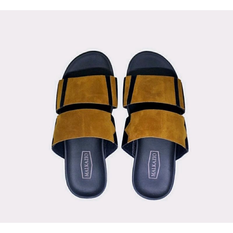 Sandal KULIT Pria K.05Tane Ukuran Besar 43-47 Slop Cowok OVERSIZE Kaki Gemuk JUMBO Bule, 44