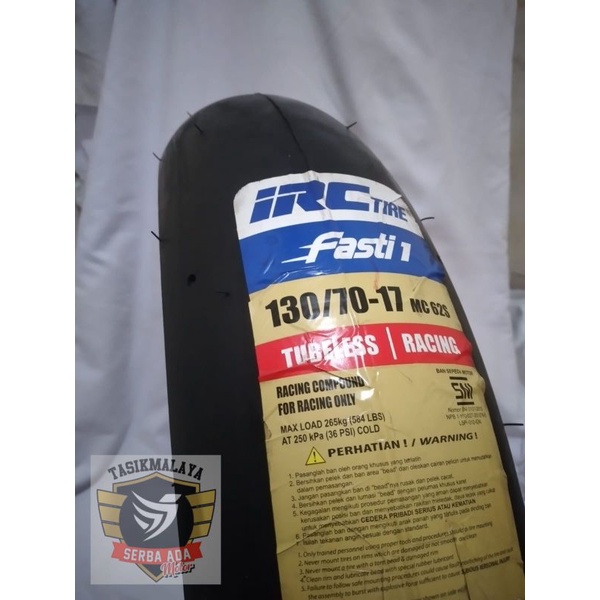 BAN LUAR IRC FASTI 1 130/70-17 SOFT COMPOUND TUBELESS