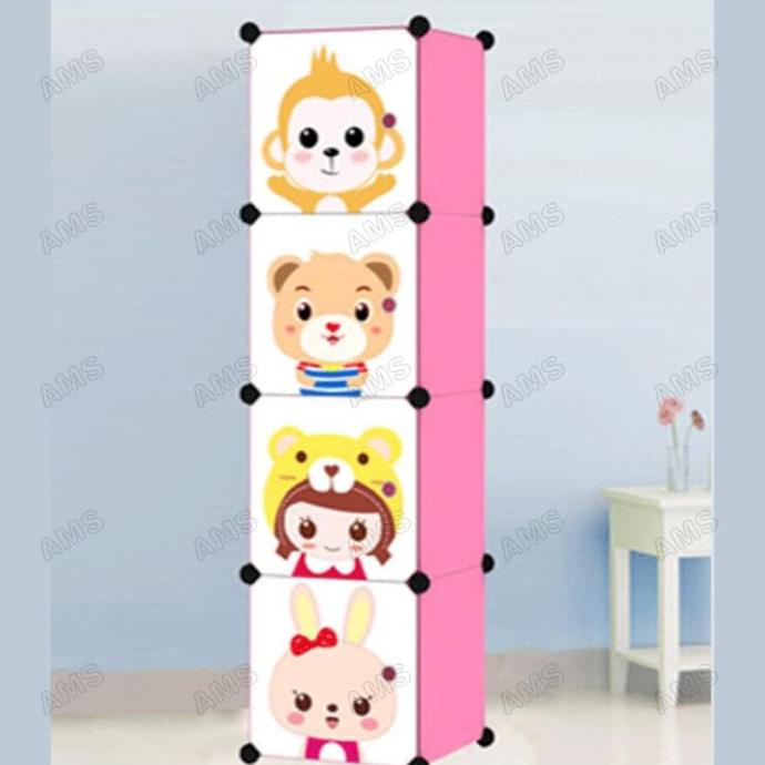 

Lemari plastik lemari pakaian rak serbaguna susun lemari baju stock ready