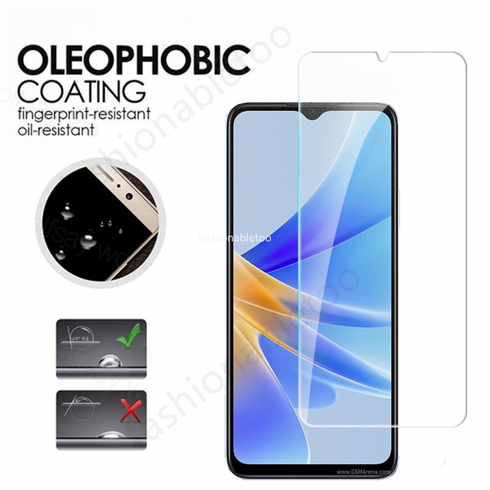 Pelindung Layar Bahan Tempered Glass Oppo A17 Oppo A17k Paket 2 in 1