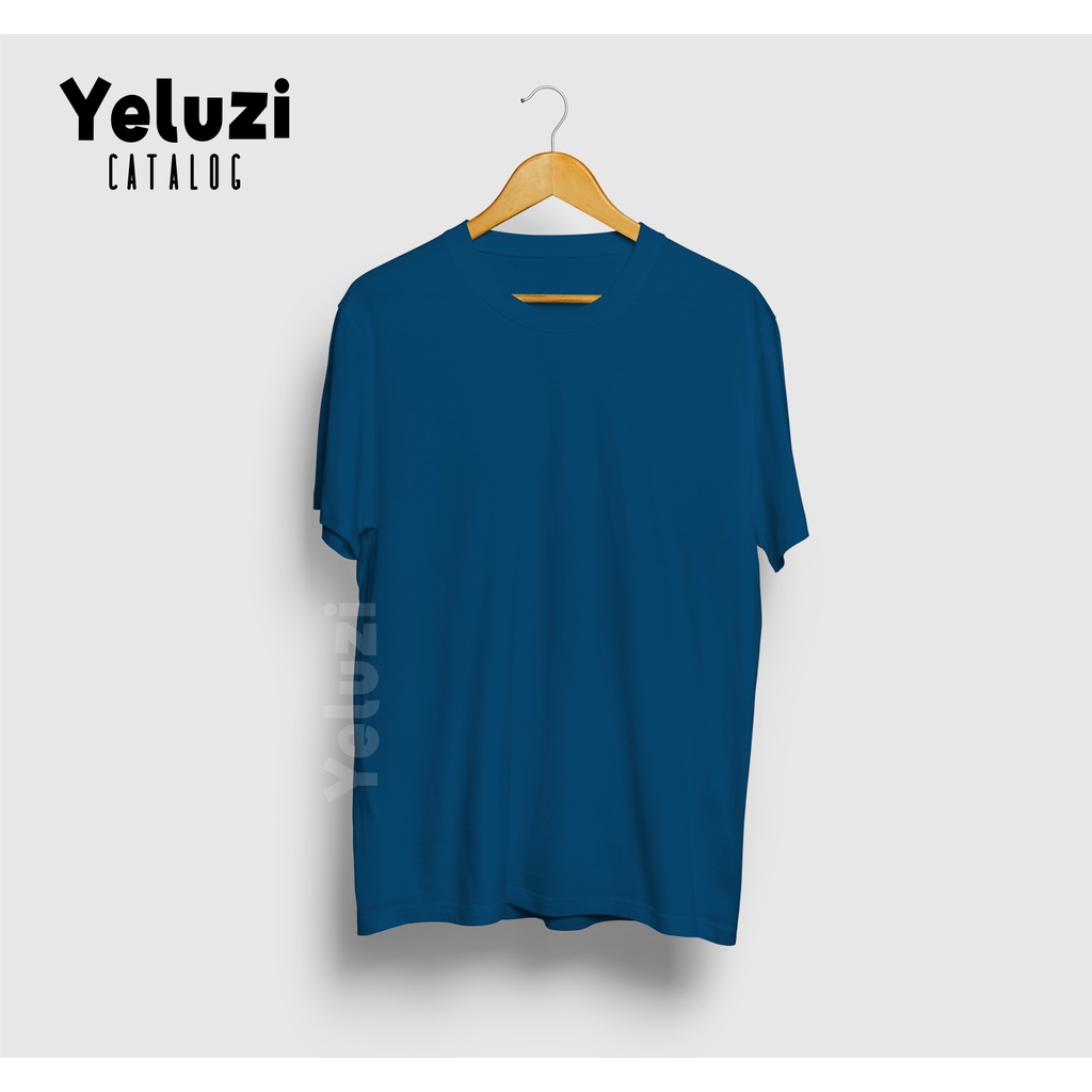 Kaos Oblong Polos BIru Unisex Premium - Katun Combed 24s - YELUZI